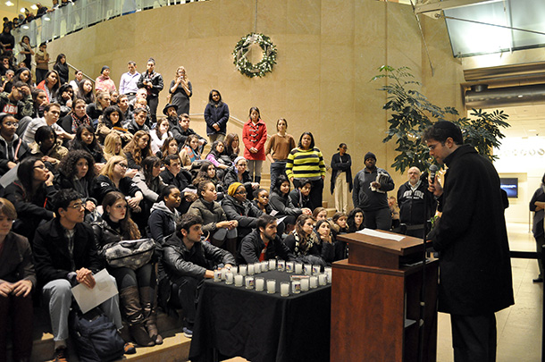 NYU community gathers to hold vigil for Newtown victims