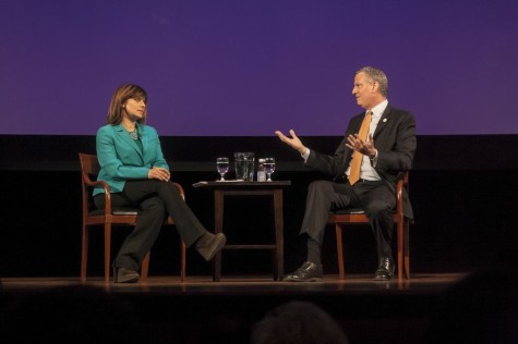 De Blasio, Bartiromo examine city issues at Skirball Center