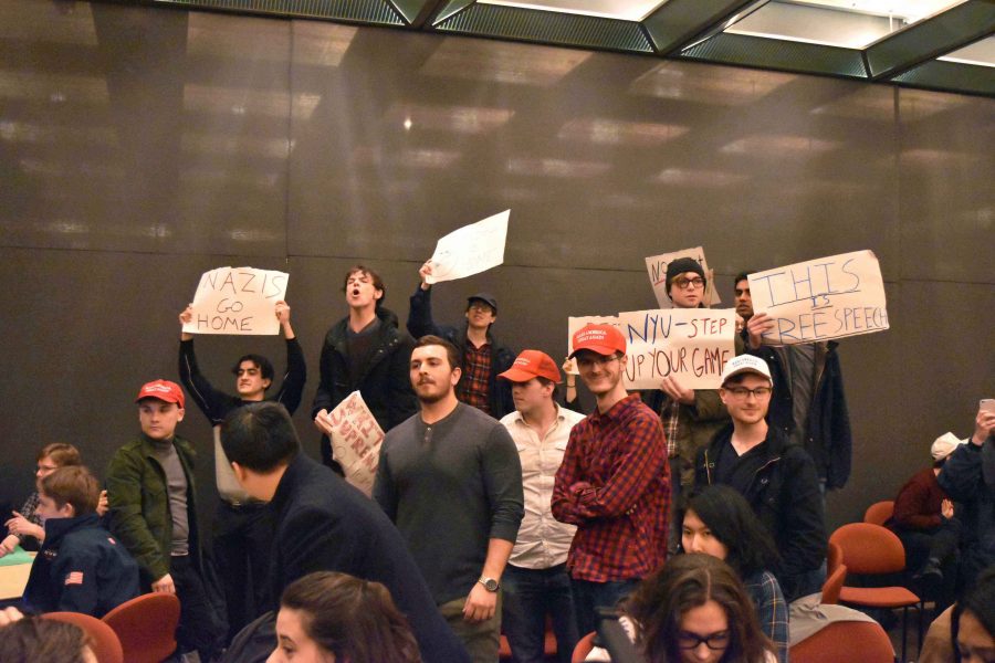 NYUCR+members+tried+to+block+the+protesters+when+Gavin+McInnes+spoke+on+Feb.+2%2C+2017.+Since+the+NYUCR+hosted+the+event%2C+the+club+has+increased+in+members.
