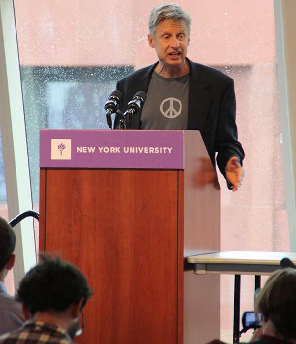 Libertarian Gary Johnson encourages students to ‘waste vote’