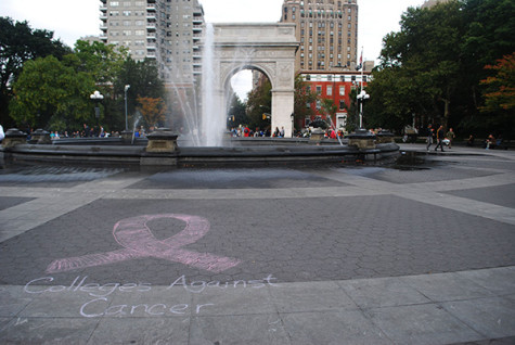 Students chalk up park to raise breast cancer awareness