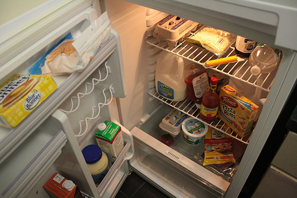 Freshman keeps his small U-Hall kitchen stocked with holiday goodies