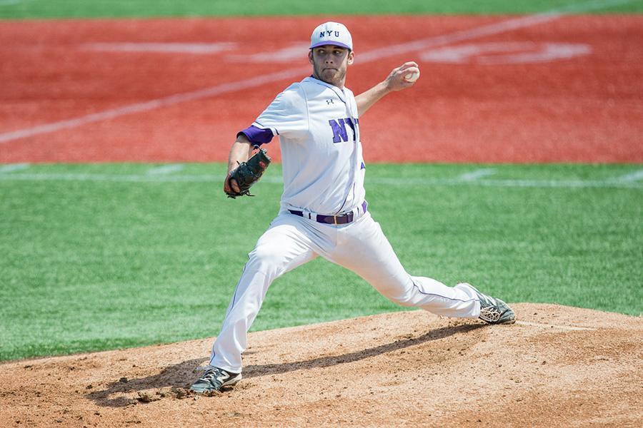 Pitcher Chase Denison during a game against the Bard Raptors at MCU Park in Brooklyn, NY on April 18, 2015.