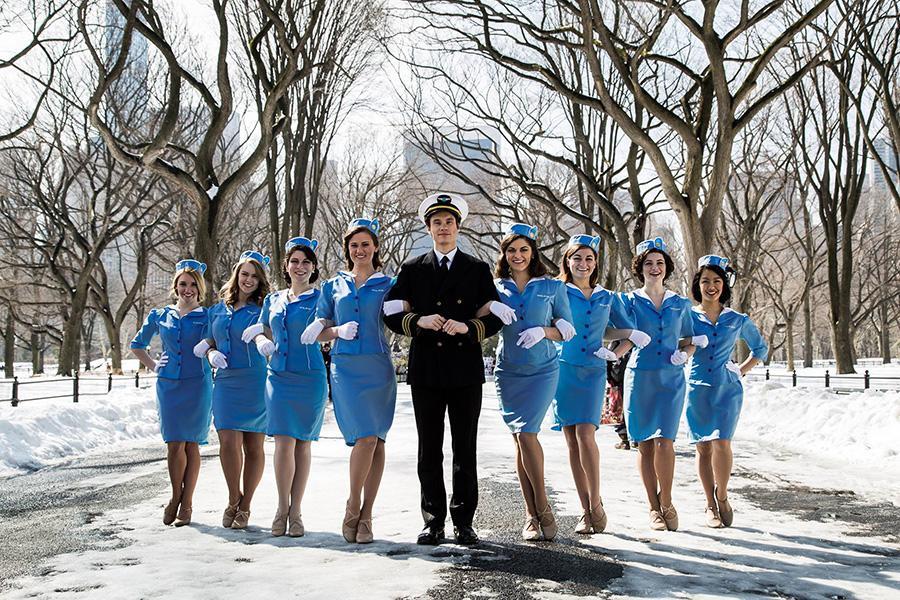 Catch Me If You Can' stars Whitney Mulhern, Cori Cook, Taylor Johnson, AnnMarie Powers, Jarrad Biron Green, Amanda Pinto, Haley Fish, Megan Callahan & Yvette Lu, left to right.