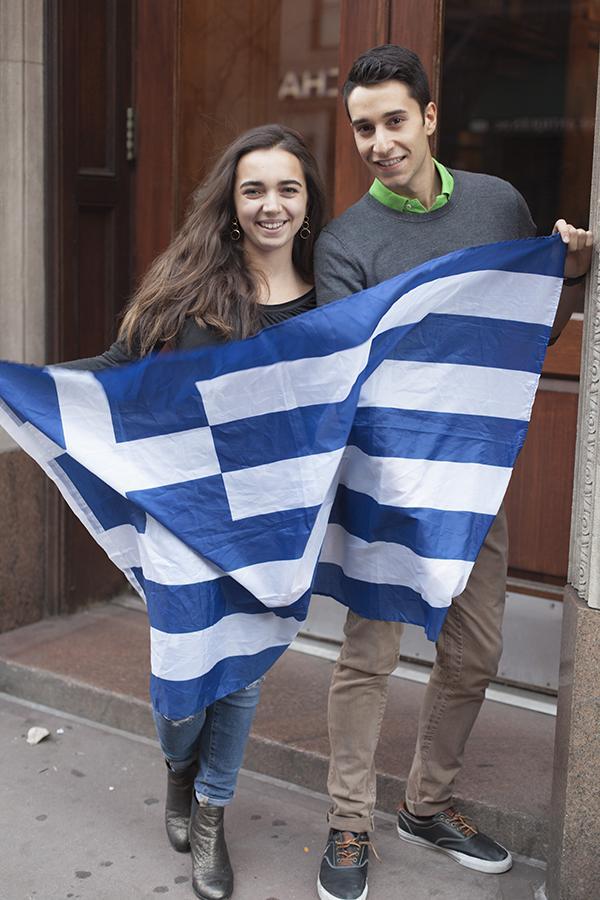 Marita Vlachou and George Maniadis co-presidents of the NYU Hellenic Heritage Society. 