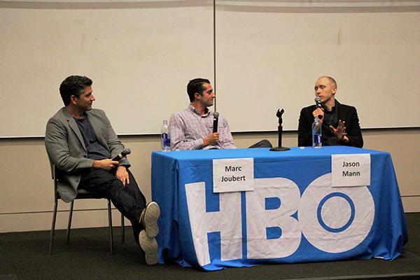 Director Jason Mann and producer Marc Joubert during a Q&A following a screening of their new film, “The Leisure Class” on the 28th of October, 2015.