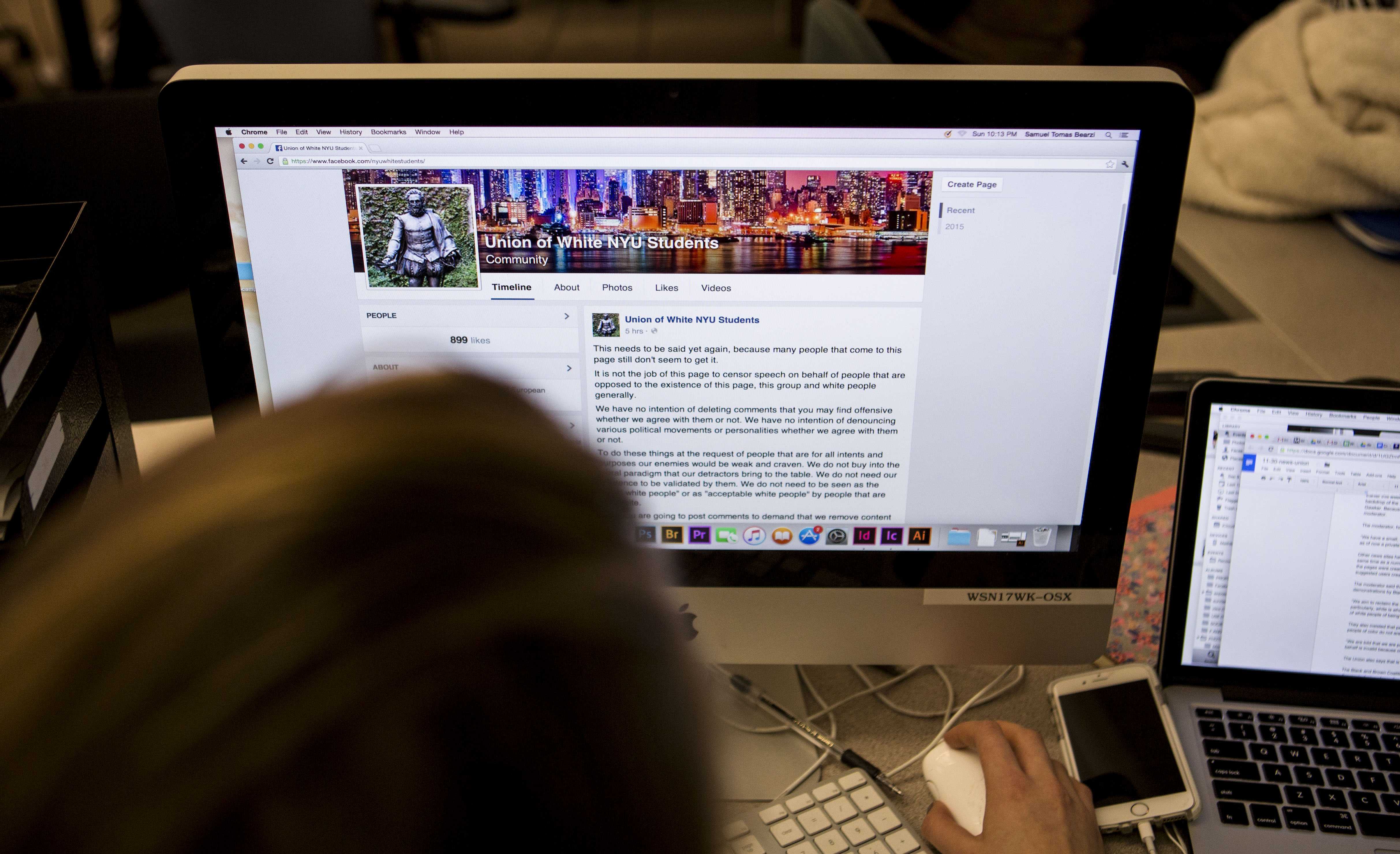 Controversy continues about whether the Union of White NYU Students Facebook page is run by an NYU student.
