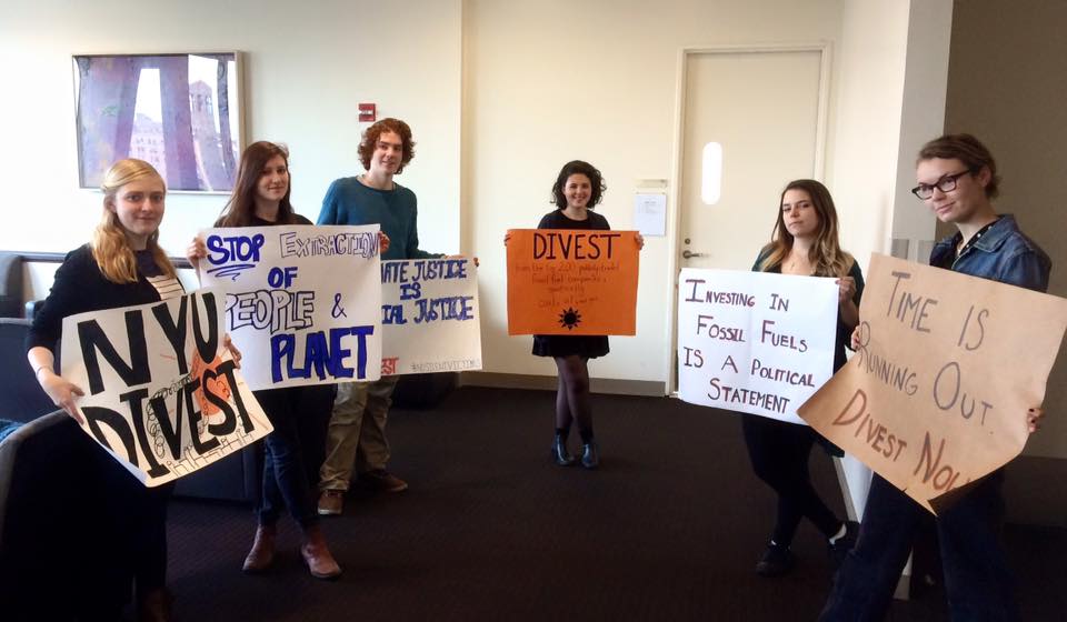 Members NYU Divest met with NYU's Board of Trustees Subcommittee to discuss fossil fuels.