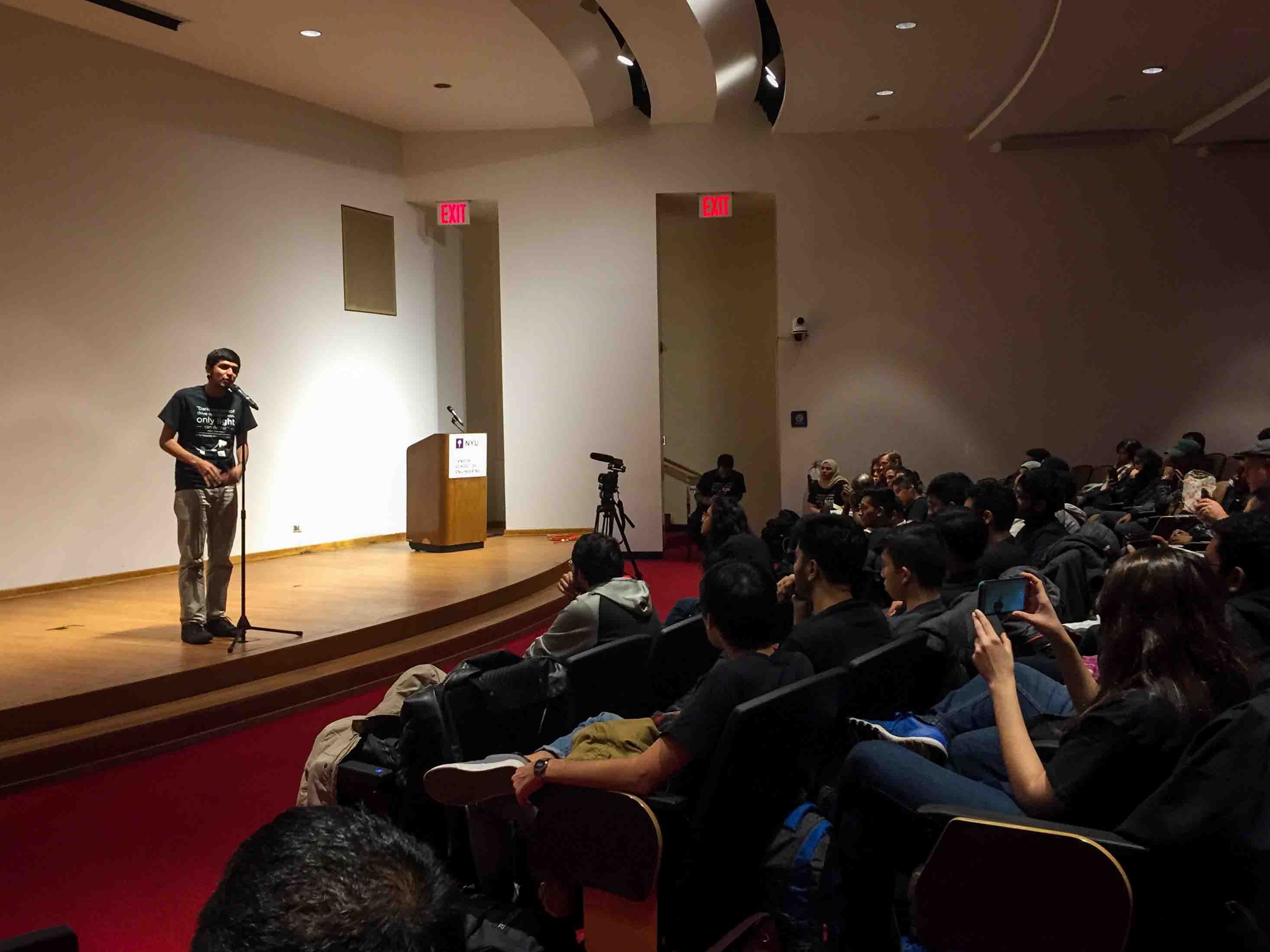 Tandon’s Muslim Student Association gathered at the Brooklyn campus to speak out against intolerance on campus.