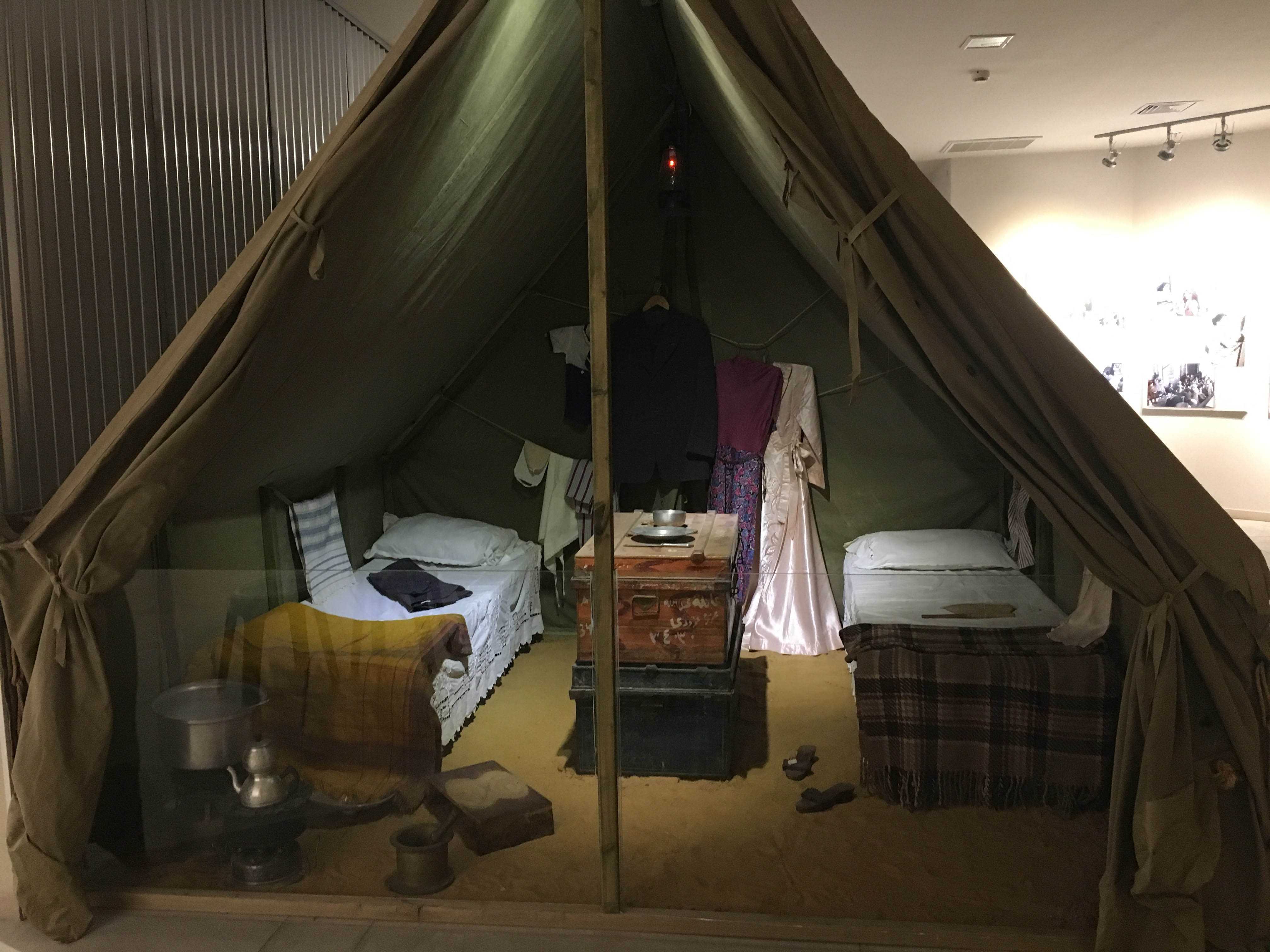 An exhibit at the Babylonian Jewry Heritage Center in Or Yehuda, Israel, displays what life was like in the “transit camps” for Israel’s Iraqi-Jewish immigrants after being forced to leave Iraq in the mid-20th century.