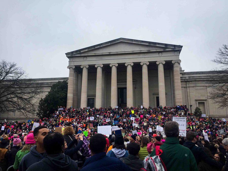 Protesters+marching+in+Washington+as+part+of+the+Women%27s+March+on+Washington.