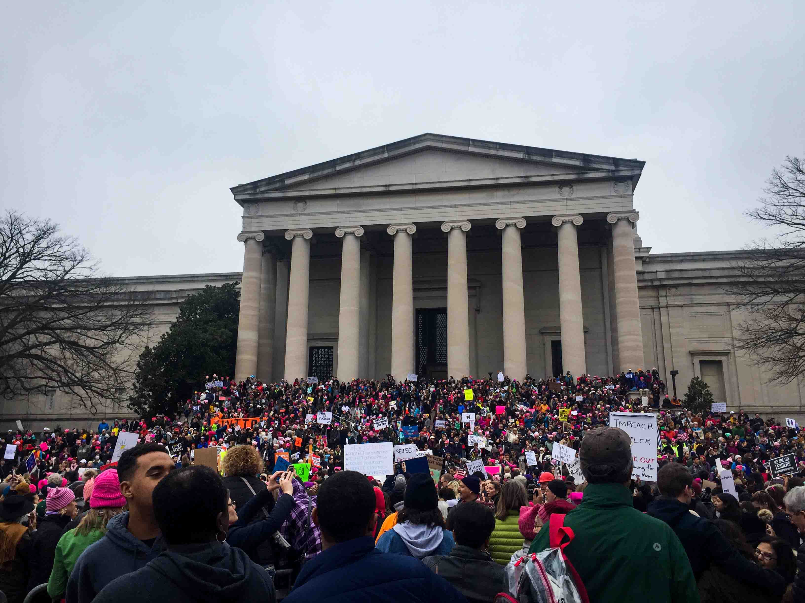 Protesters marching in Washington as part of the Women's March on Washington.