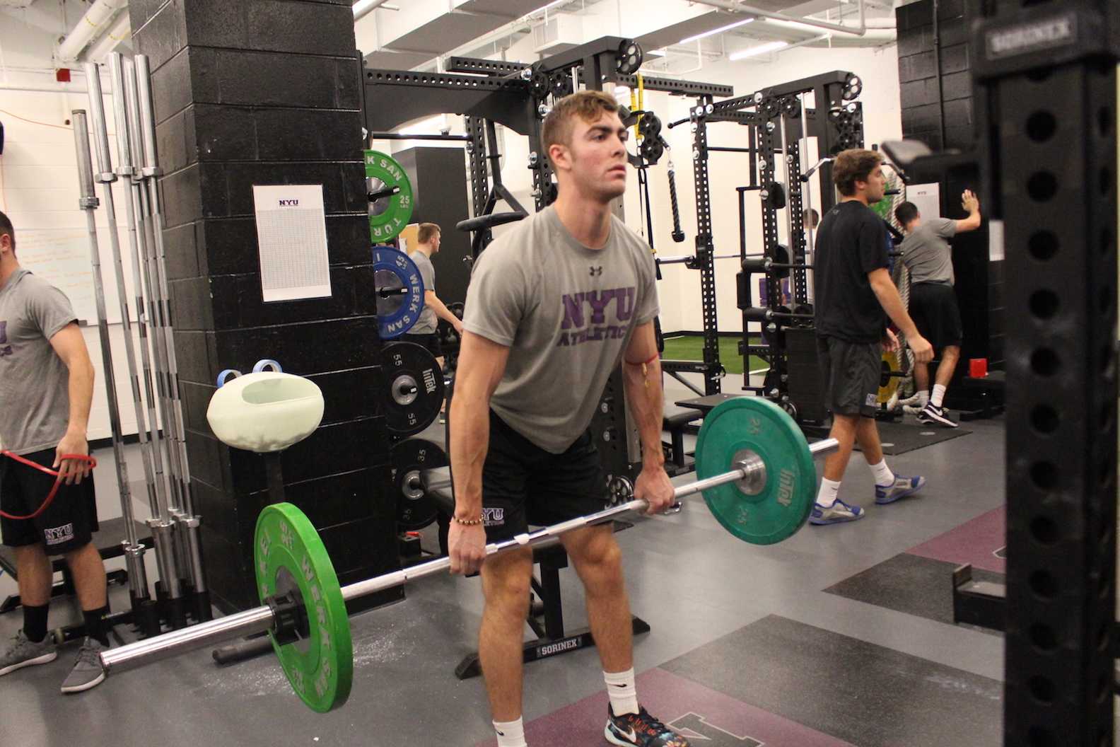 NYU’s athletic training room is located at the Palladium Athletic Facility on 14th street. The training room provides treatment before and after competitions for athletes and rehab programs, among others.