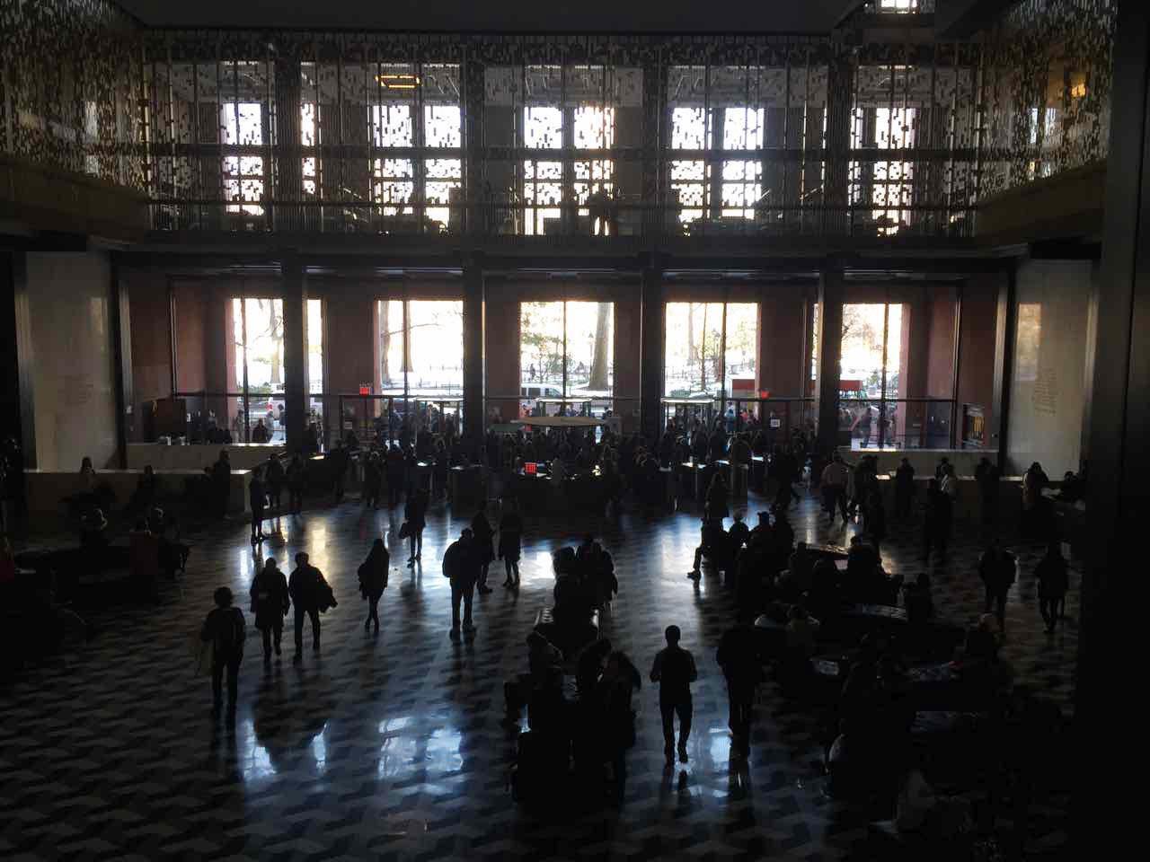 Elmer Holmes Bobst library in darkness following a power outage on Tuesday 14th, February 2017.