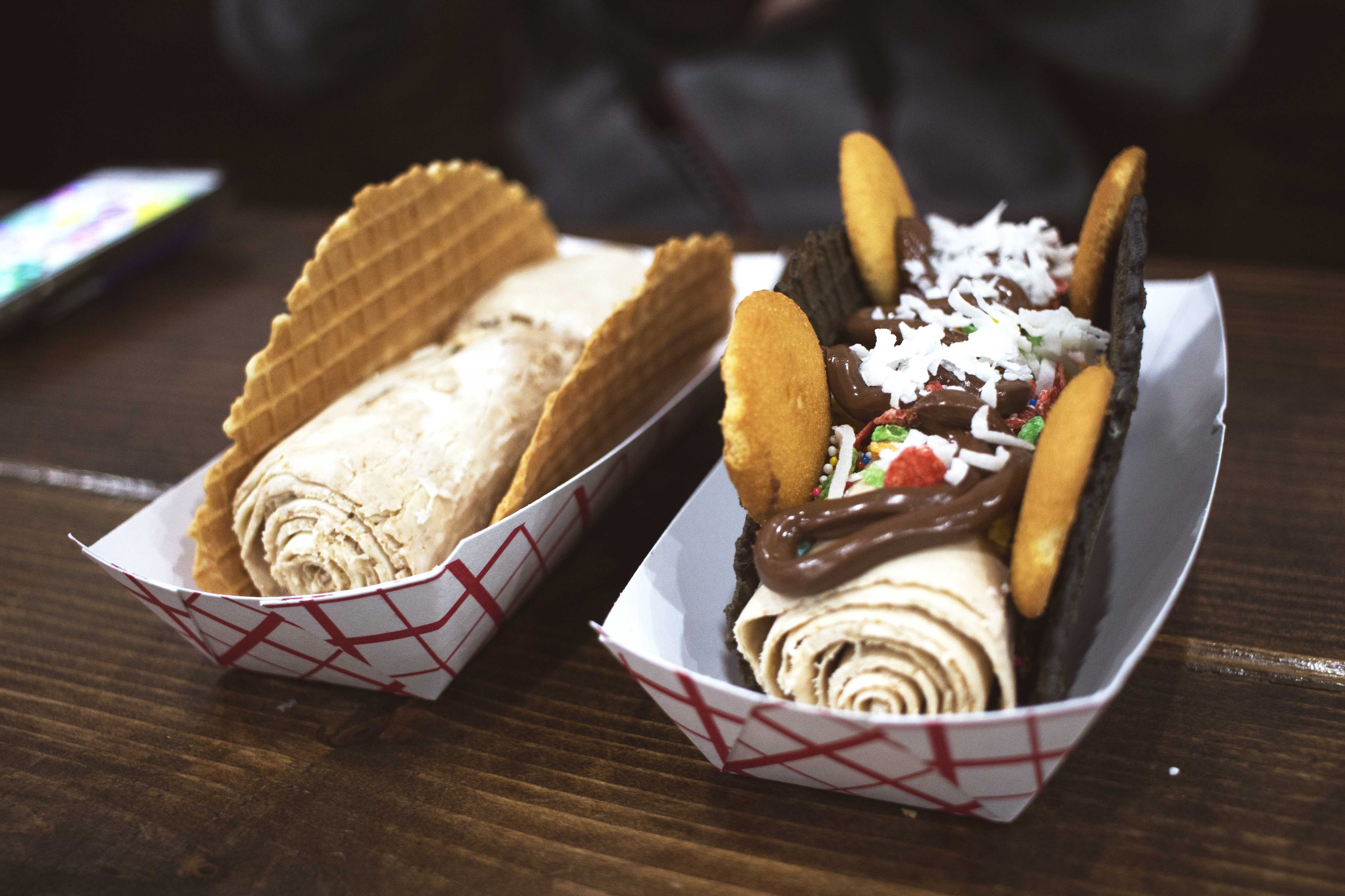 Originally from Thailand, rolled ice cream has become one of the hottest food trends in the United States. 10Below recently added Ice Cream Tacos to their menu at their Lower East Side location.