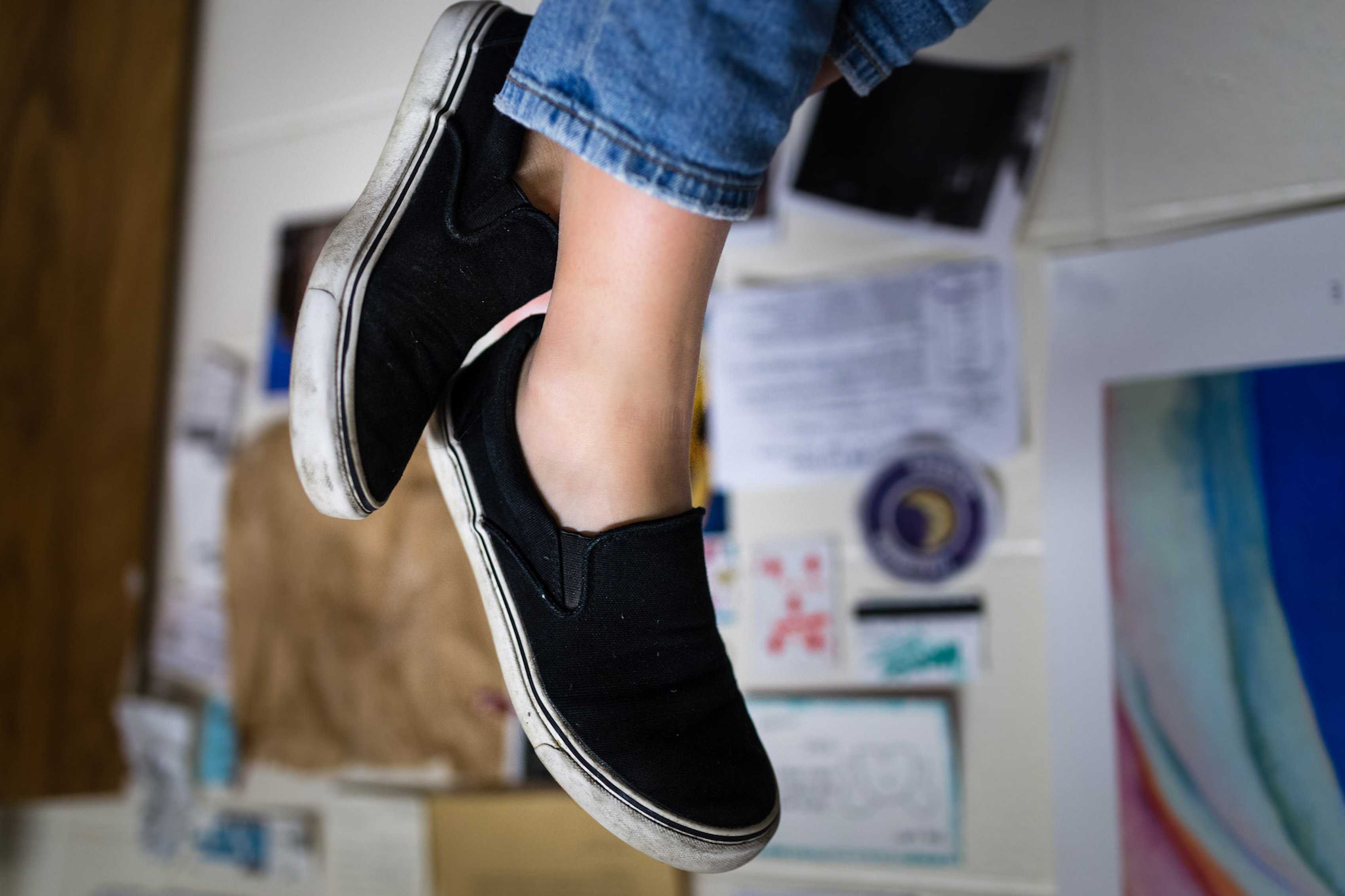 Black slip-ons are a good transition piece from the winter to spring. They can be styled in a variety of ways and can be worn comfortably everyday.