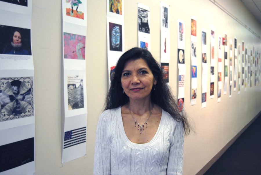 The+curator+of+the+%E2%80%9CUnnatural+Election%E2%80%9D+exhibit%2C+Andrea+Arroyo.+The+exhibit+reflects+the+artistic+sentiment+felt+by+a+number+of+artists+towards+the+election+of+Donald+Trump.