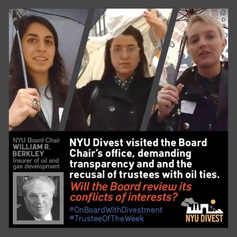 NYU Divest Brings Demands to the Board of Trustees