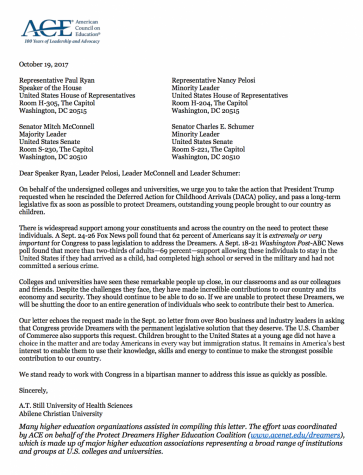 NYU Among 800 Colleges to Urge Congressional Protection of Dreamers