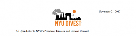 NYU Divest Letter Drop Demands Hamilton and Board Response