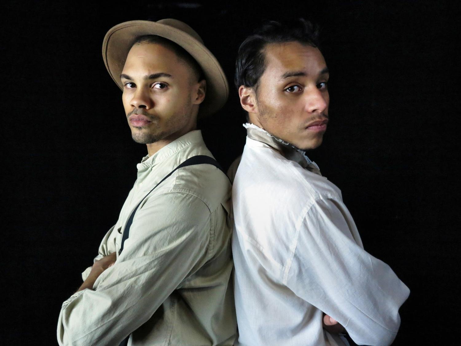Justin Foster as Charley Cade (right), and Brian Christopher Scott (left) as his father in One Drop.