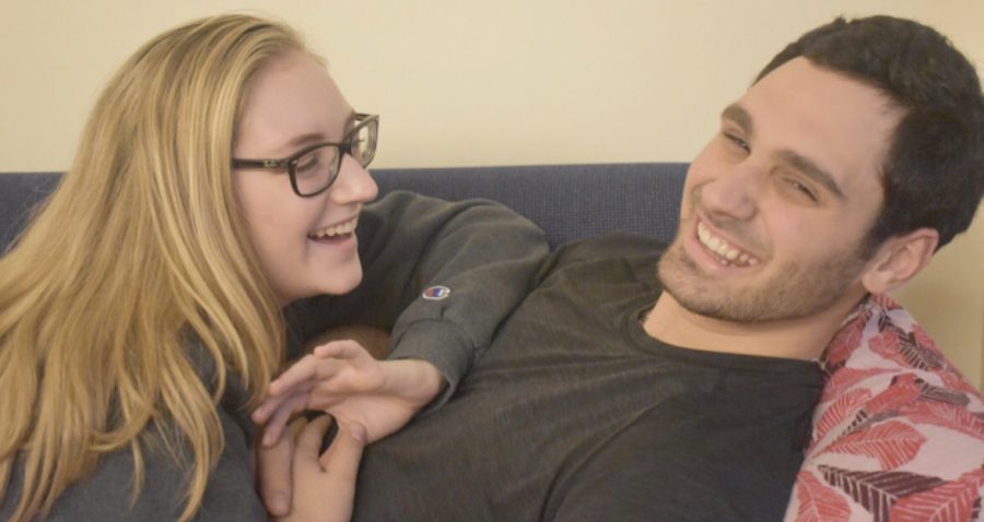 Kat+Piorkowski%2C+who+plays+for+NYU+softball%2C+and+Zach+Cohen%2C+who+plays+for+NYU+baseball+sharing+a+cute+moment.