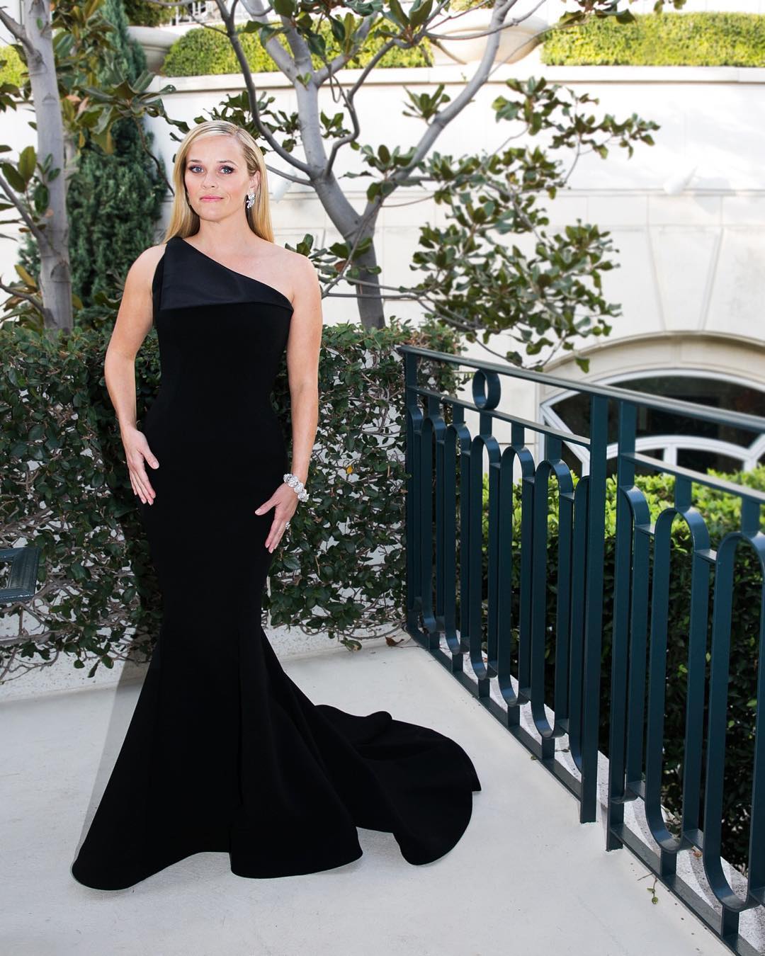 Reese Witherspoon was among the many women and men who wore black to the Golden Globes in support of Time's Up.