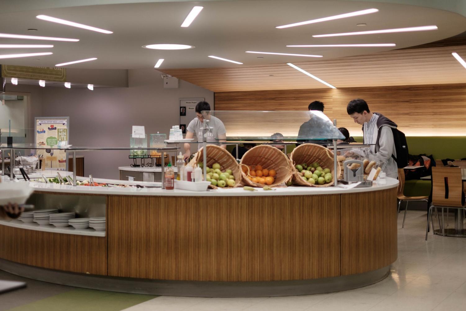 Downstein Passport Dining Hall. Last month's insensitive Black History Month meal at Downstein as well as few other incidents have led to discussions over Aramark's future with NYU.