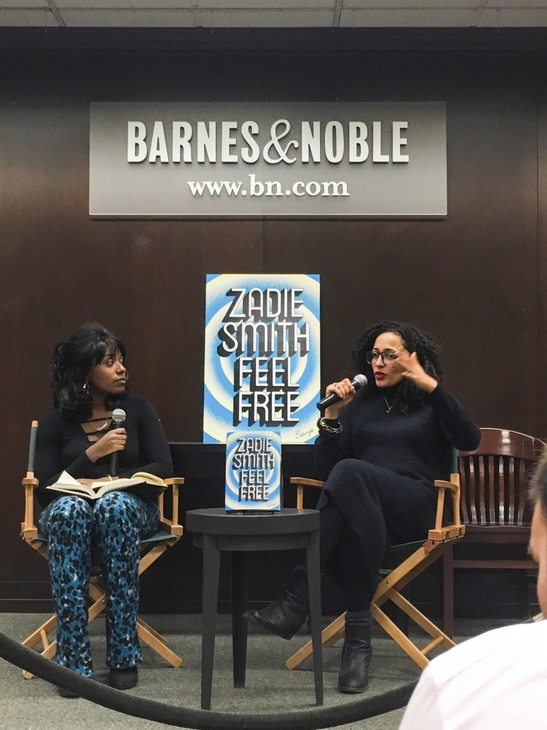 Novelist Zadie Smith being interviewed by New Yorker staff writer Doreen St. Félix at the Barnes and Noble on 82nd Street and Broadway last Thursday.