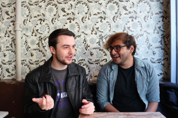 +%E2%80%9CProfessor+Quotes+Without+Context%E2%80%9D+co-founders+Peter+Ferrarese+and+Nick+Sawhney+discuss+the+conception+of+their+popular+Facebook+page+in+Think+Coffee+on+Fourth+Avenue.+